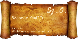 Szohner Omár névjegykártya